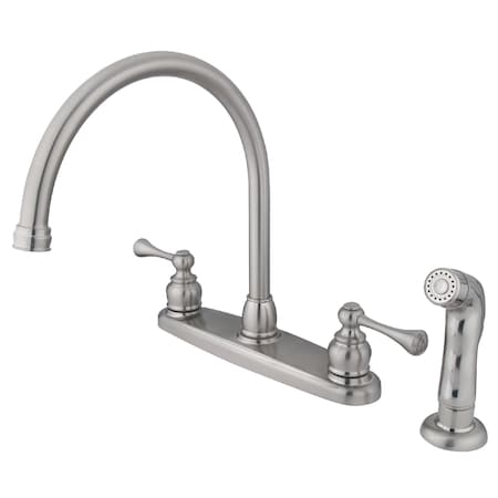 Kingston Brass 8" Centerset Kitchen Faucet, Brushed Nickel KB728BLSP